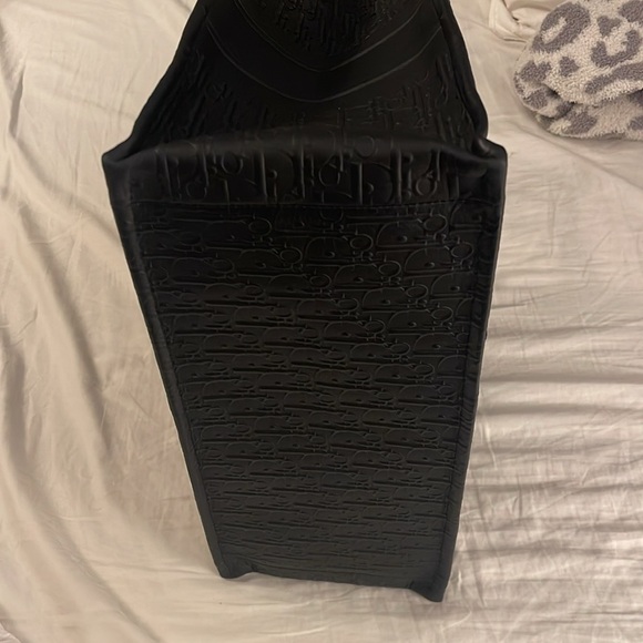 Christian Dior Large Book Tote Black Embossed Leather - Picture 3 of 16